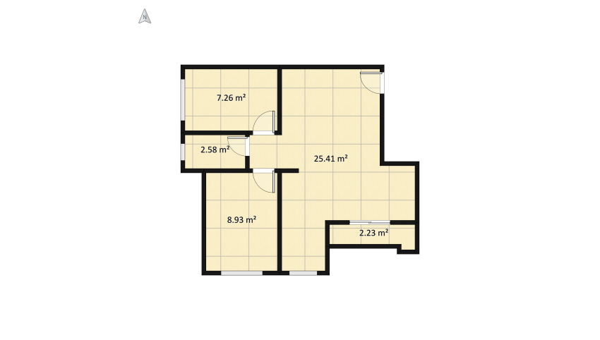 Simple Apartment floor plan 51.41