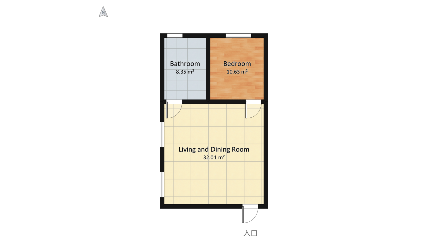 Apartamento pequeno (small apartment)  floor plan 56.86