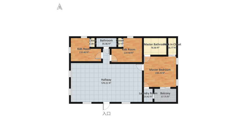 Silverthorn Family Appartment floor plan 131.2