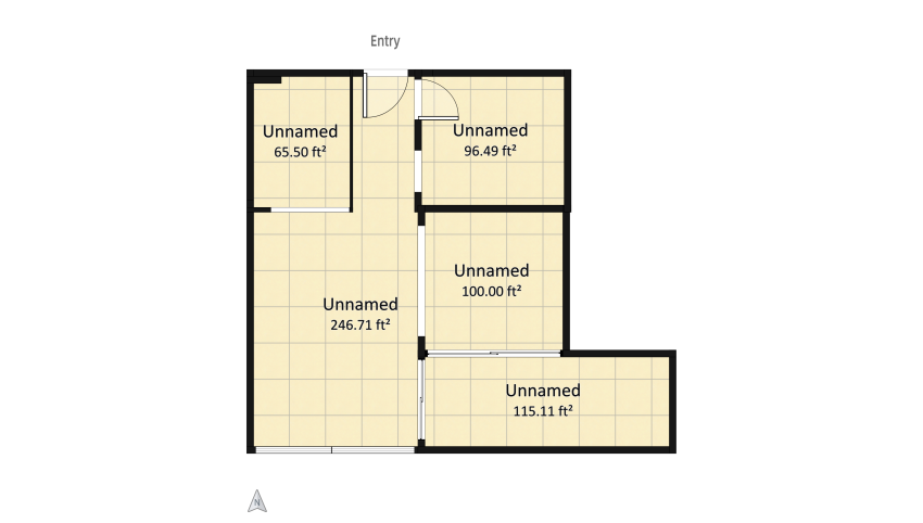Modern Apartment.  floor plan 57.96