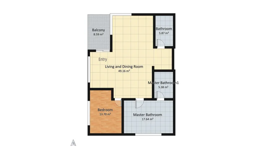 Comfort and Convenience: 2 Bedroom, 2 Bathroom Apartment floor plan 100.35