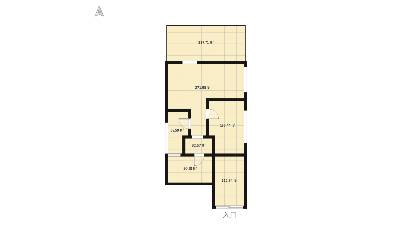 Small house for 2 people floor plan 96.85