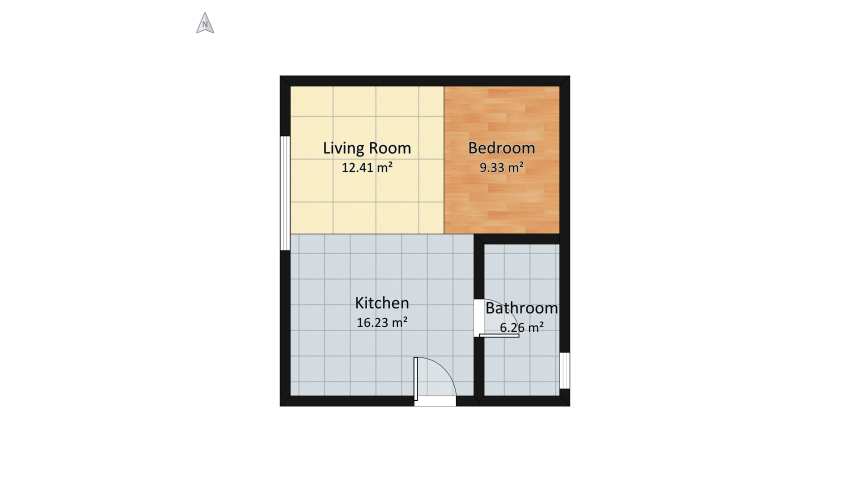 Small Modern flat in Cincinnati floor plan 48.87