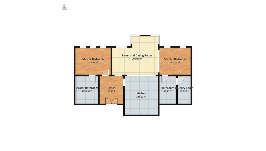 Student housing, 2 bedrooms floor plan 132.21