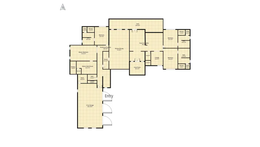 4 Bed 4 Bath floor plan 650.34
