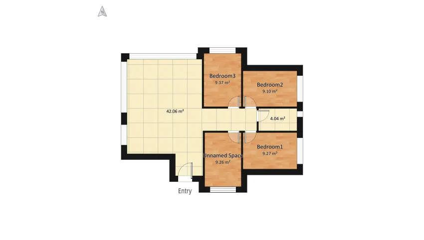 Modern apartment  floor plan 94.66
