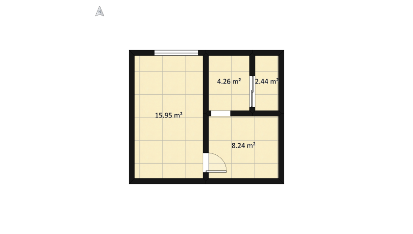 Small LA Apartment floor plan 36.33