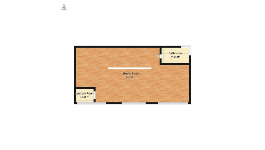 Studio Apartment  floor plan 105.84
