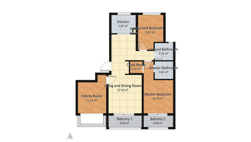 Redesigned House no2 floor plan 84.65