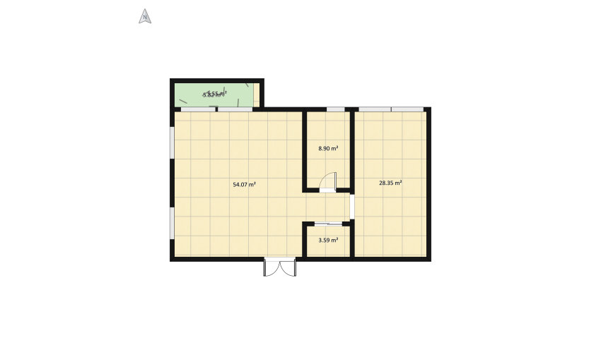 Downtown apartment  floor plan 117.09