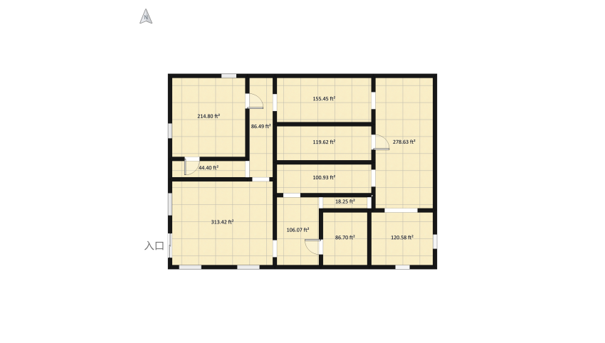 Mondrian floor plan 174.76