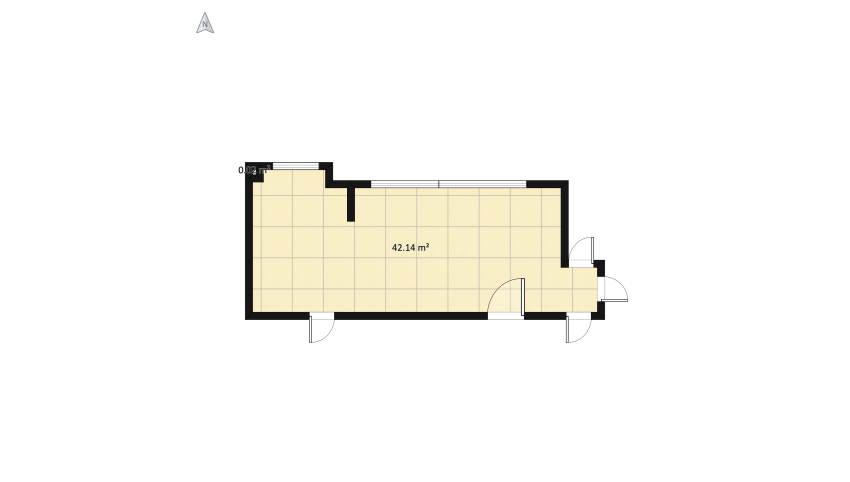 Apto D & R floor plan 46.35