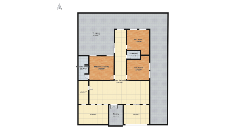 Family house floor plan 443.69
