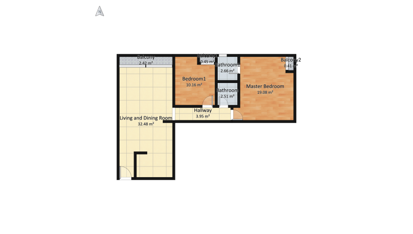 Apartment for sale (Doral Country) floor plan 84.68