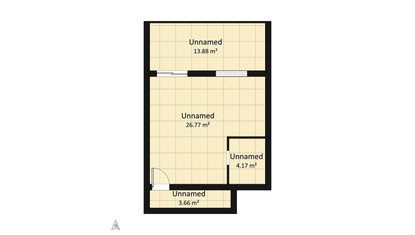 Monolocale in stile scandinavo floor plan 48.48