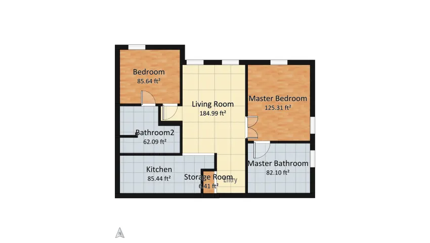City Apartment floor plan 58.72