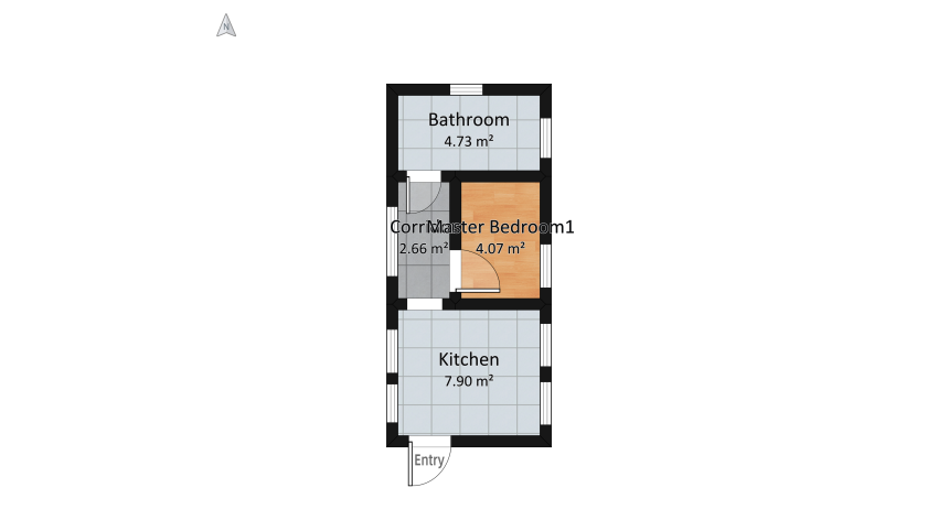Appartamento (night) floor plan 23.89