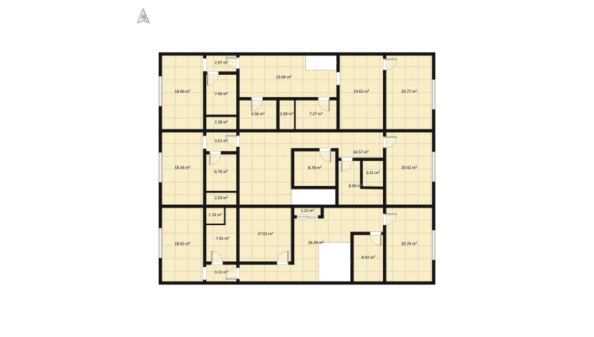 Three houses floor plan 1089.66