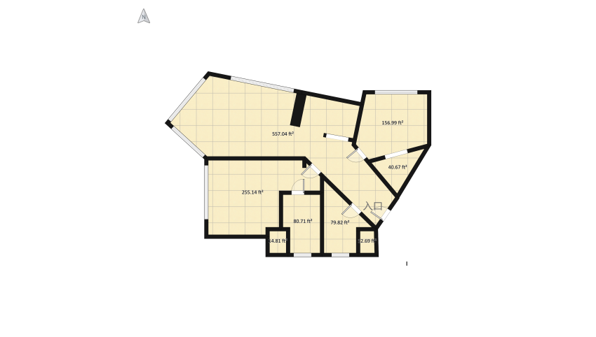 Two friends appartment floor plan 127.65