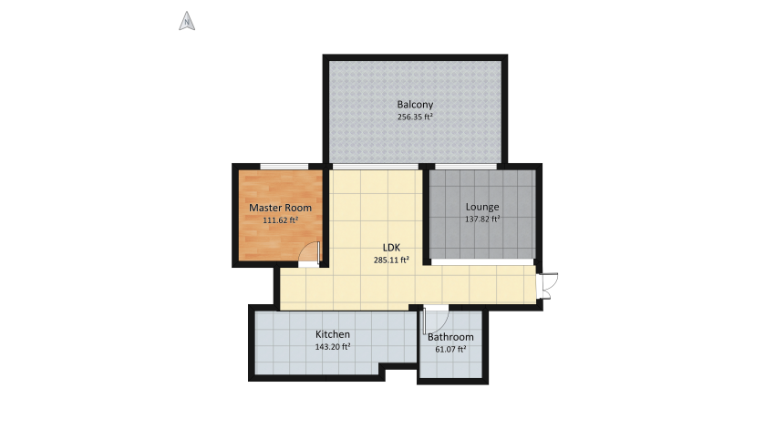 Natural Wood and Cream floor plan 103.72