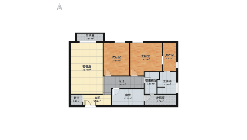 臺灣做不到的40坪大2房 floor plan 144.64