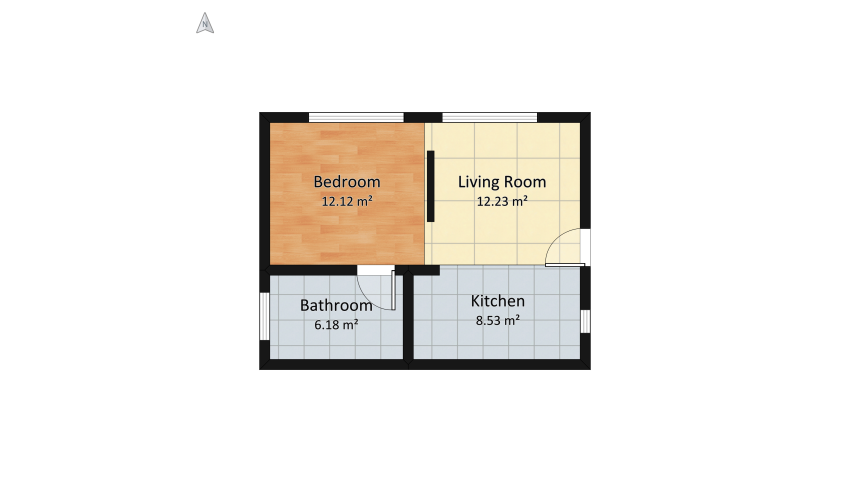 Single Apartament floor plan 43.63