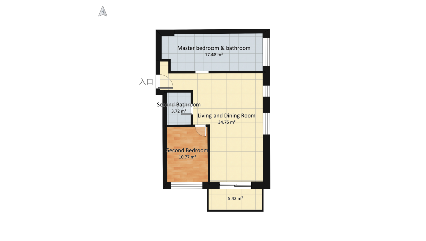 Wabi Sabi and Minimalist floor plan 83.41