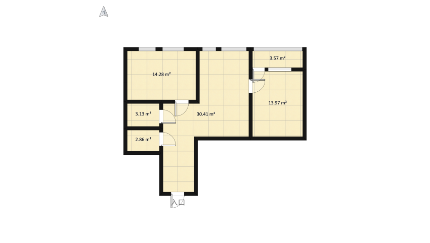 Red flat in the center of Moscow floor plan 78.5