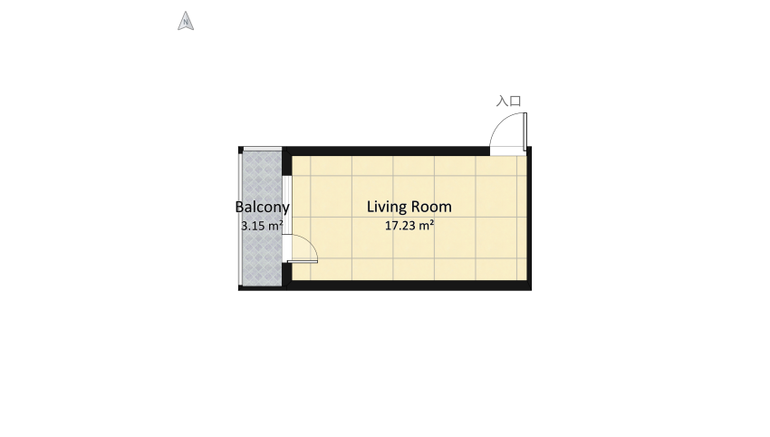 living room 23㎡ floor plan 22.95