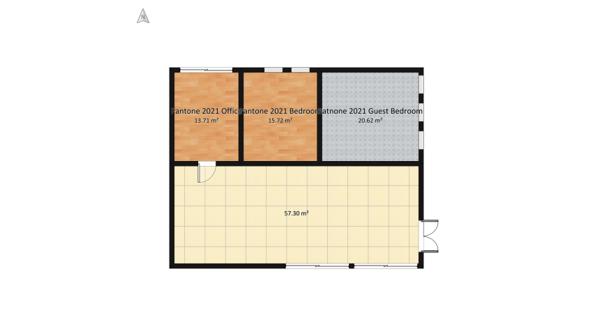 Pantone 2021 Yellow & Grey Home floor plan 117.51