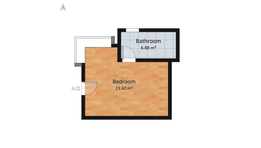 trendy teen bedroom + private bathroom floor plan 34.26