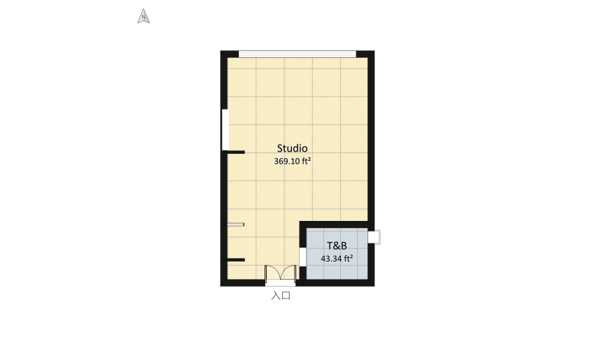 Studio Type Condo unit floor plan 42.68