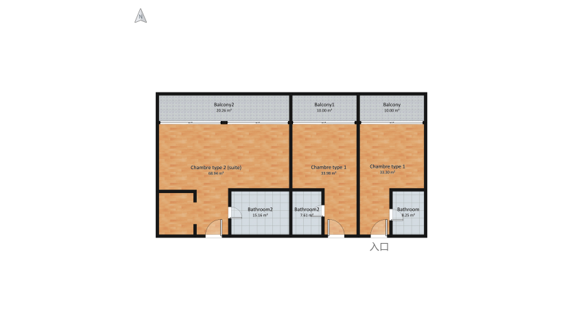 Room 1- Classic Black and White floor plan 231.02