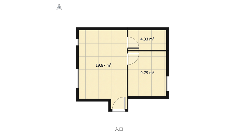 Modern small apartment 37m² floor plan 37.3