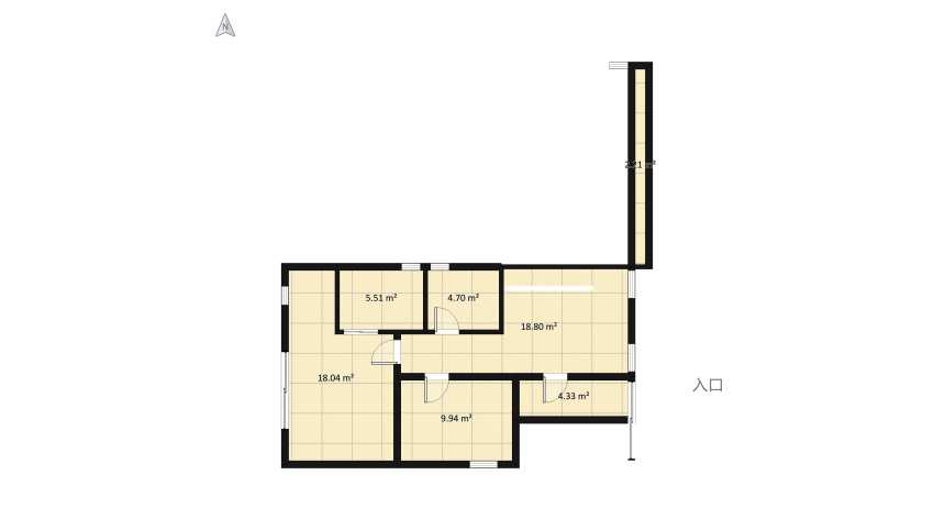 two stories roof flat villa floor plan 185.33