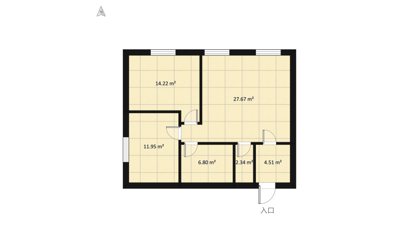 flat in Kyiv floor plan 77.02