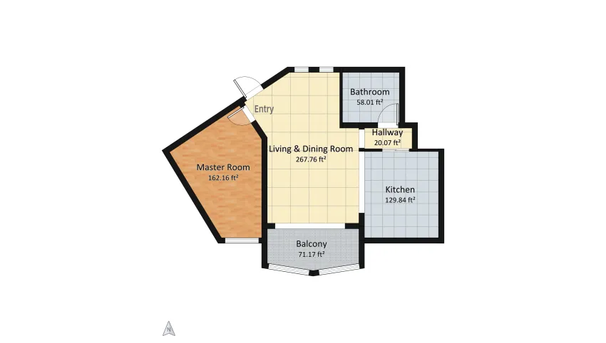 Pop Colorful Two story apartment floor plan 127.08