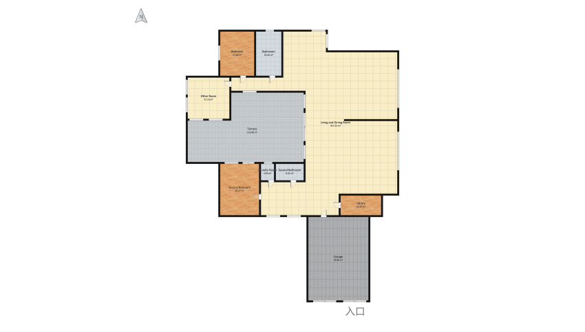Big house with terrace and garage floor plan 714.17