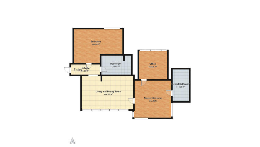 Moderns dzīvoklis ģimenei floor plan 169.76