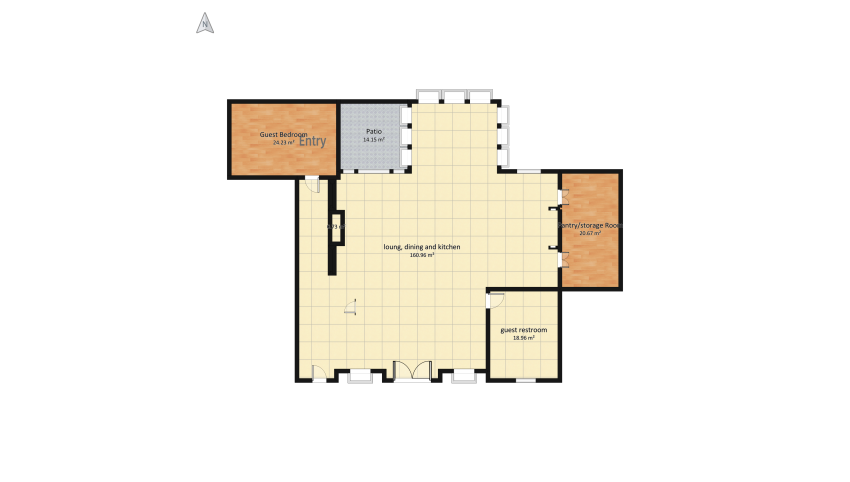 living space floor plan 463.68