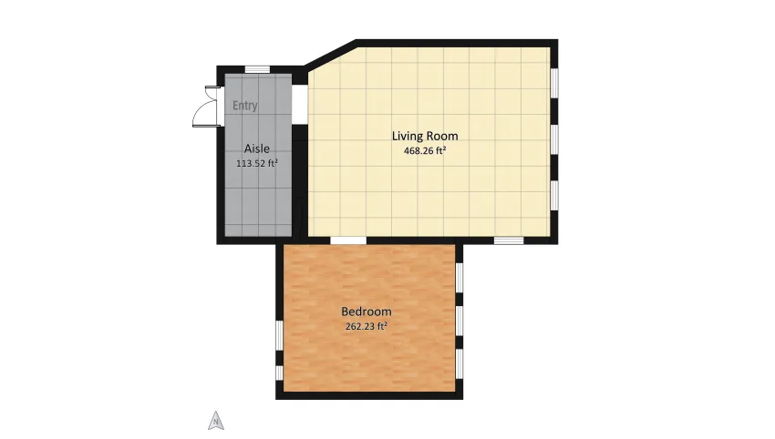 Moody Art Deco Flat floor plan 78.42