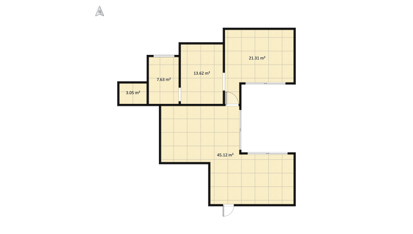 Modern  apartment   floor plan 97.47