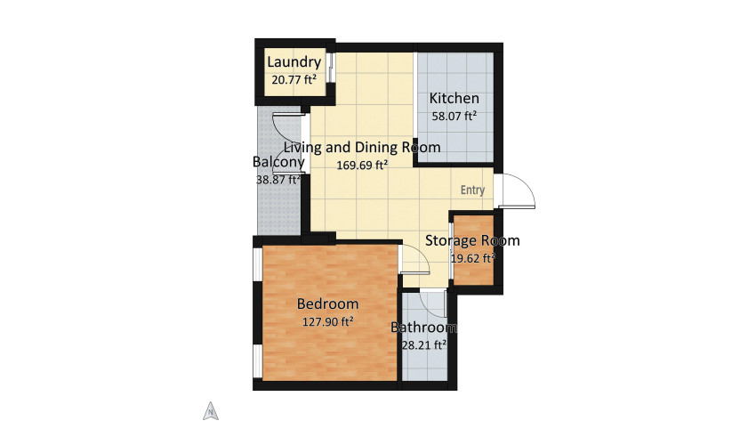 Apartment floor plan 43.03