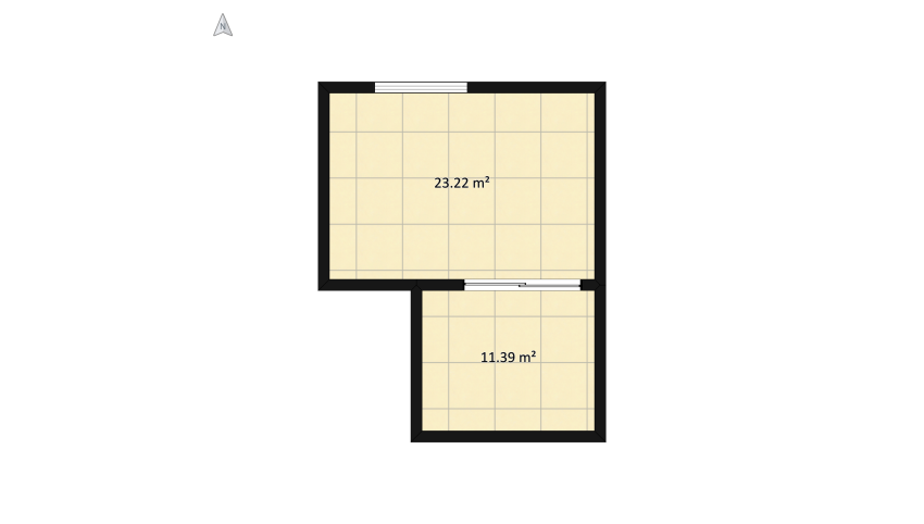 Small bedroom & dining room floor plan 38.72