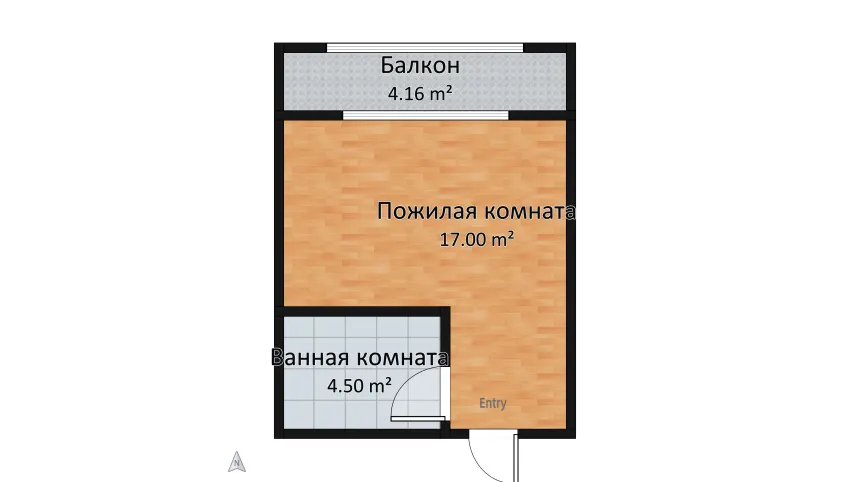 Hotel room floor plan 25.66