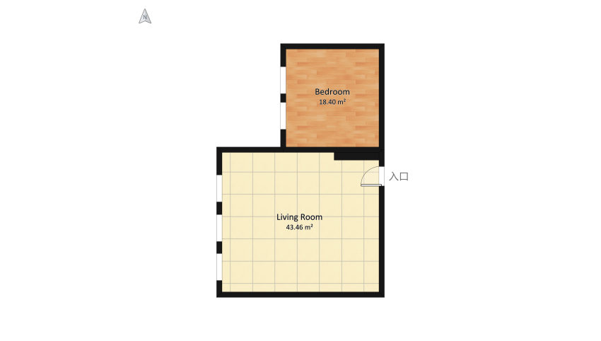 Room 1- Classic Black and White floor plan 67.89