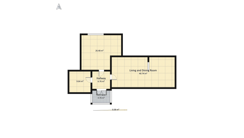 Modern black and white residential floor plan 98.87