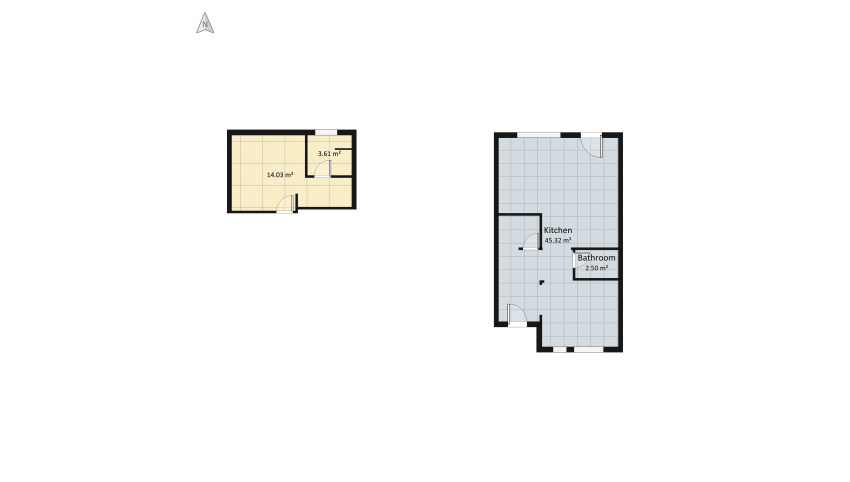Room 1- Classic Black and White floor plan 71.87