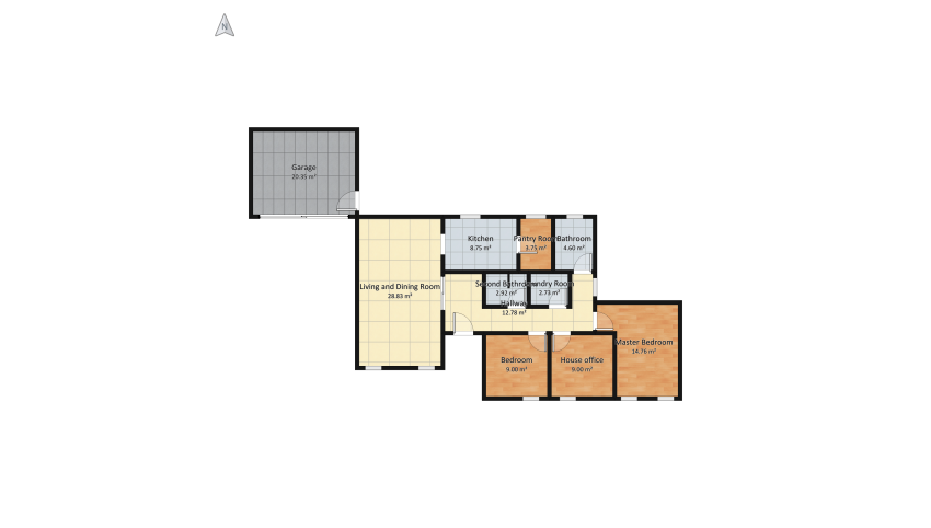 One floor family home floor plan 132.72