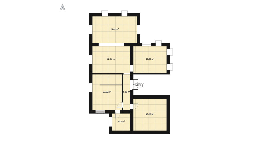 Contemporary Roma Apartment floor plan 158.22